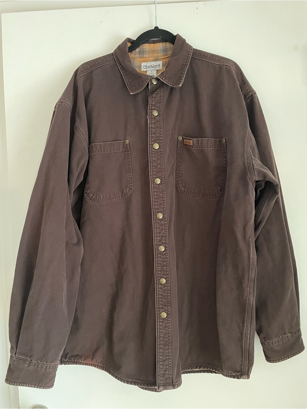 Carhartt Men's Brown Button-Front Work Shirt Jacket